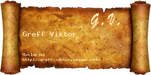 Greff Viktor névjegykártya